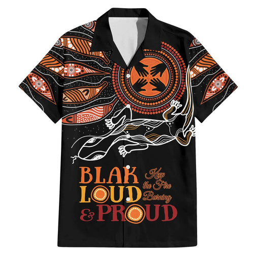 Australia NAIDOC 2024 Family Matching Mermaid Dress and Hawaiian Shirt Blak Loud and Proud Aboriginal Lizard Art