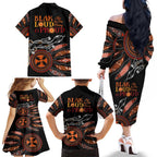Australia NAIDOC 2024 Family Matching Off Shoulder Long Sleeve Dress and Hawaiian Shirt Blak Loud and Proud Aboriginal Lizard Art