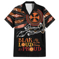 Australia NAIDOC 2024 Family Matching Off Shoulder Short Dress and Hawaiian Shirt Blak Loud and Proud Aboriginal Lizard Art