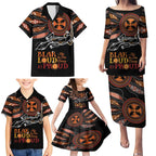 Australia NAIDOC 2024 Family Matching Puletasi and Hawaiian Shirt Blak Loud and Proud Aboriginal Lizard Art