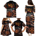 Australia NAIDOC 2024 Family Matching Puletasi and Hawaiian Shirt Blak Loud and Proud Aboriginal Lizard Art