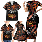 Australia NAIDOC 2024 Family Matching Short Sleeve Bodycon Dress and Hawaiian Shirt Blak Loud and Proud Aboriginal Lizard Art
