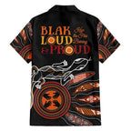 Australia NAIDOC 2024 Family Matching Short Sleeve Bodycon Dress and Hawaiian Shirt Blak Loud and Proud Aboriginal Lizard Art