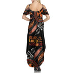Australia NAIDOC 2024 Family Matching Summer Maxi Dress and Hawaiian Shirt Blak Loud and Proud Aboriginal Lizard Art