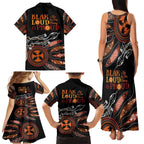 Australia NAIDOC 2024 Family Matching Tank Maxi Dress and Hawaiian Shirt Blak Loud and Proud Aboriginal Lizard Art
