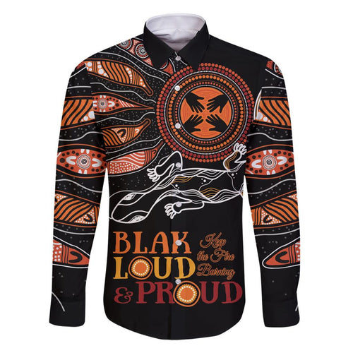 Australia NAIDOC 2024 Family Matching Tank Maxi Dress and Hawaiian Shirt Blak Loud and Proud Aboriginal Lizard Art
