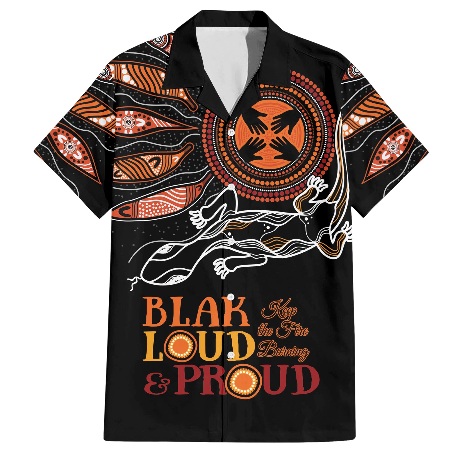 Australia NAIDOC 2024 Hawaiian Shirt Blak Loud and Proud Aboriginal Lizard Art