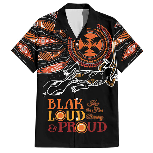 Australia NAIDOC 2024 Hawaiian Shirt Blak Loud and Proud Aboriginal Lizard Art