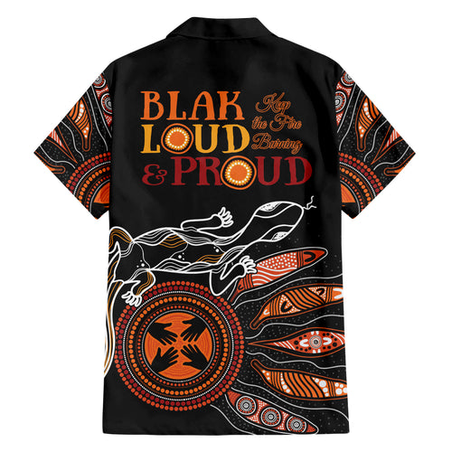 Australia NAIDOC 2024 Hawaiian Shirt Blak Loud and Proud Aboriginal Lizard Art