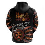 Australia NAIDOC 2024 Hoodie Blak Loud and Proud Aboriginal Lizard Art