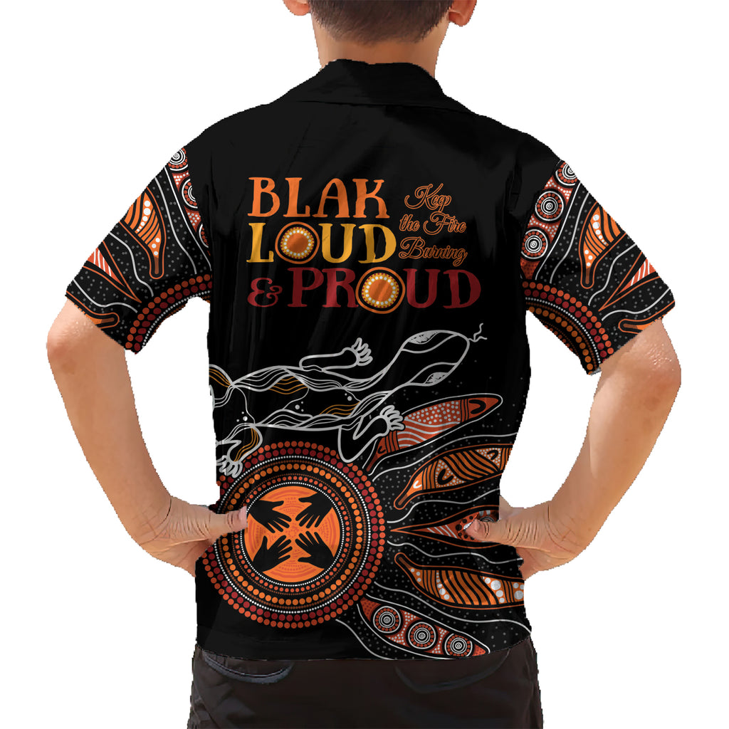 Australia NAIDOC 2024 Kid Hawaiian Shirt Blak Loud and Proud Aboriginal Lizard Art