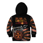 Australia NAIDOC 2024 Kid Hoodie Blak Loud and Proud Aboriginal Lizard Art