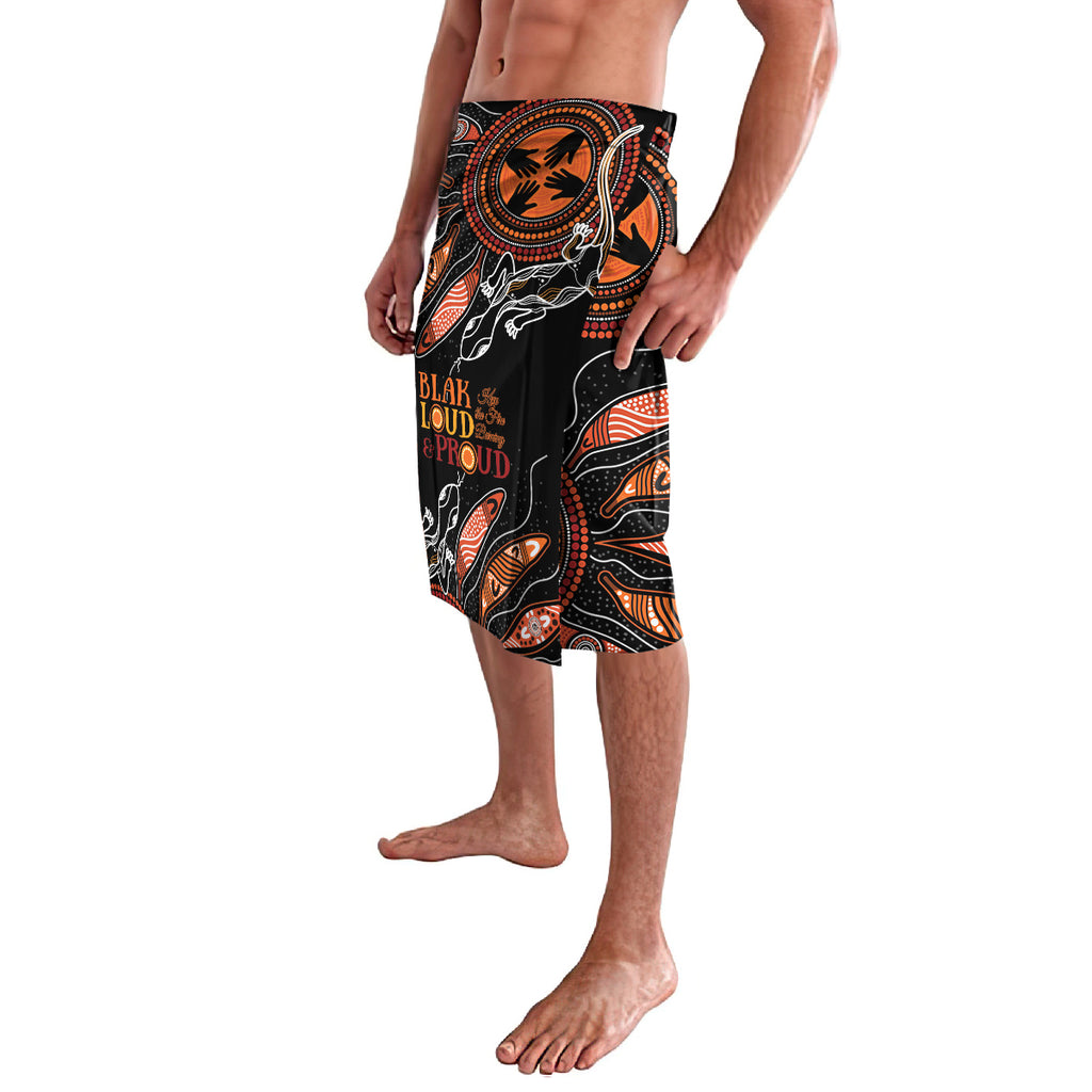 Australia NAIDOC 2024 Lavalava Blak Loud and Proud Aboriginal Lizard Art
