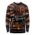 Australia NAIDOC 2024 Long Sleeve Shirt Blak Loud and Proud Aboriginal Lizard Art