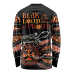 Australia NAIDOC 2024 Long Sleeve Shirt Blak Loud and Proud Aboriginal Lizard Art