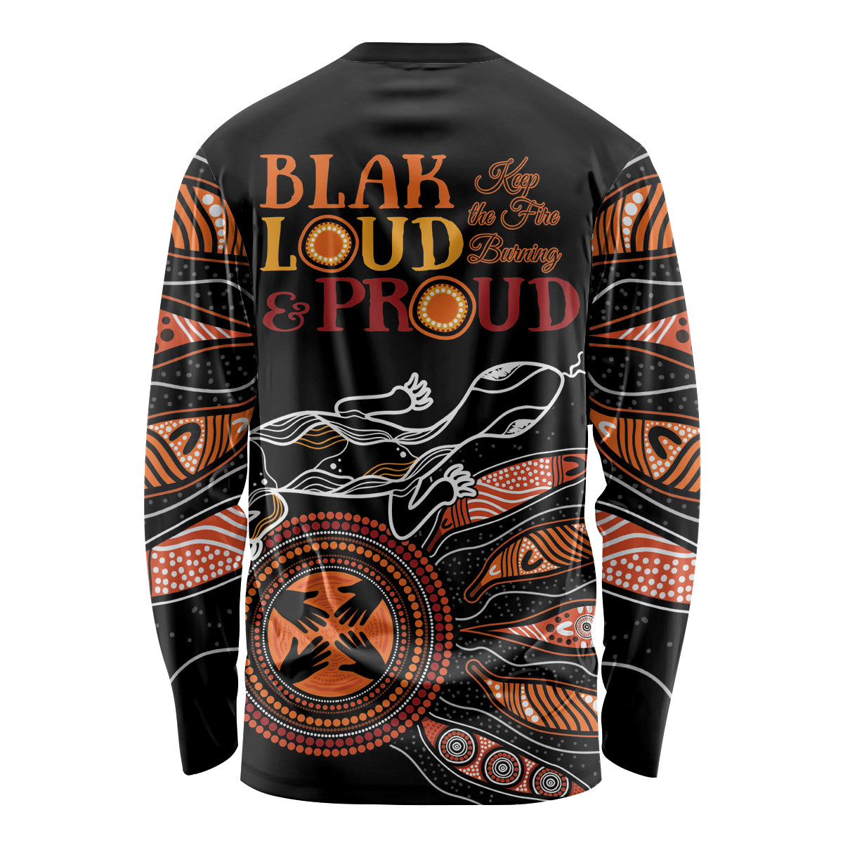 Australia NAIDOC 2024 Long Sleeve Shirt Blak Loud and Proud Aboriginal Lizard Art
