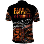 Australia NAIDOC 2024 Polo Shirt Blak Loud and Proud Aboriginal Lizard Art
