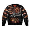 Australia NAIDOC 2024 Sleeve Zip Bomber Jacket Blak Loud and Proud Aboriginal Lizard Art