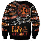 Australia NAIDOC 2024 Sweatshirt Blak Loud and Proud Aboriginal Lizard Art