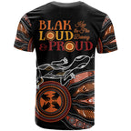 Australia NAIDOC 2024 T Shirt Blak Loud and Proud Aboriginal Lizard Art