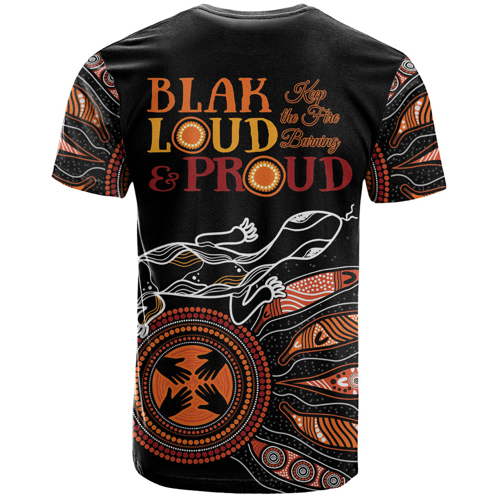 Australia NAIDOC 2024 T Shirt Blak Loud and Proud Aboriginal Lizard Art