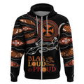 Australia NAIDOC 2024 Zip Hoodie Blak Loud and Proud Aboriginal Lizard Art