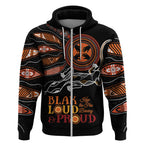 Australia NAIDOC 2024 Zip Hoodie Blak Loud and Proud Aboriginal Lizard Art