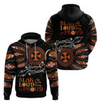 Australia NAIDOC 2024 Zip Hoodie Blak Loud and Proud Aboriginal Lizard Art