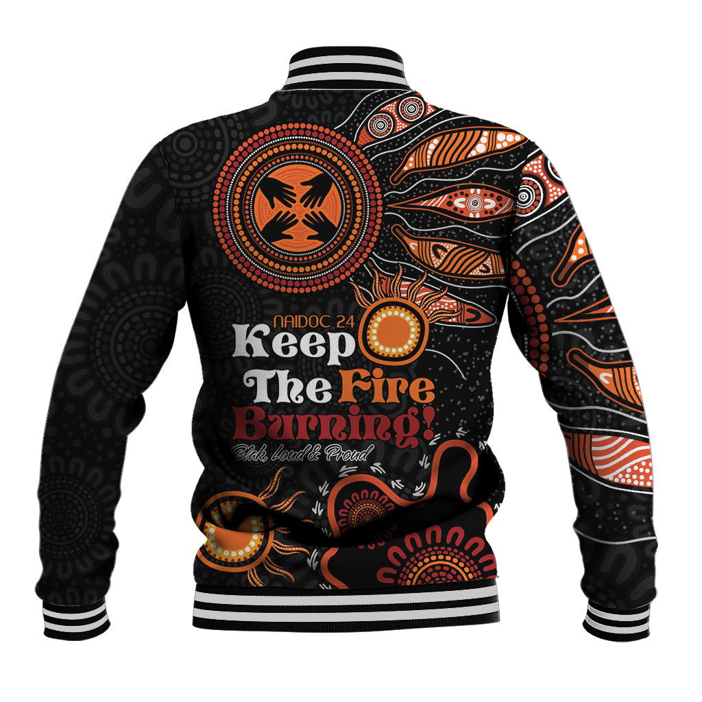 Australia NAIDOC 2024 Baseball Jacket Keep the Fire Burning Aboriginal Art
