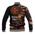 Australia NAIDOC 2024 Baseball Jacket Keep the Fire Burning Aboriginal Art