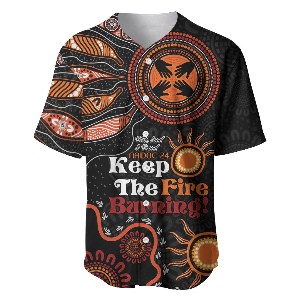 Australia NAIDOC 2024 Baseball Jersey Keep the Fire Burning Aboriginal Art