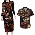 Australia NAIDOC 2024 Couples Matching Long Sleeve Bodycon Dress and Hawaiian Shirt Keep the Fire Burning Aboriginal Art