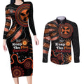 Australia NAIDOC 2024 Couples Matching Long Sleeve Bodycon Dress and Long Sleeve Button Shirt Keep the Fire Burning Aboriginal Art