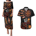 Australia NAIDOC 2024 Couples Matching Puletasi and Hawaiian Shirt Keep the Fire Burning Aboriginal Art