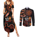 Australia NAIDOC 2024 Couples Matching Summer Maxi Dress and Long Sleeve Button Shirt Keep the Fire Burning Aboriginal Art