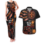 Australia NAIDOC 2024 Couples Matching Tank Maxi Dress and Hawaiian Shirt Keep the Fire Burning Aboriginal Art