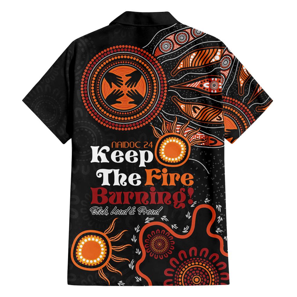 Australia NAIDOC 2024 Family Matching Long Sleeve Bodycon Dress and Hawaiian Shirt Keep the Fire Burning Aboriginal Art