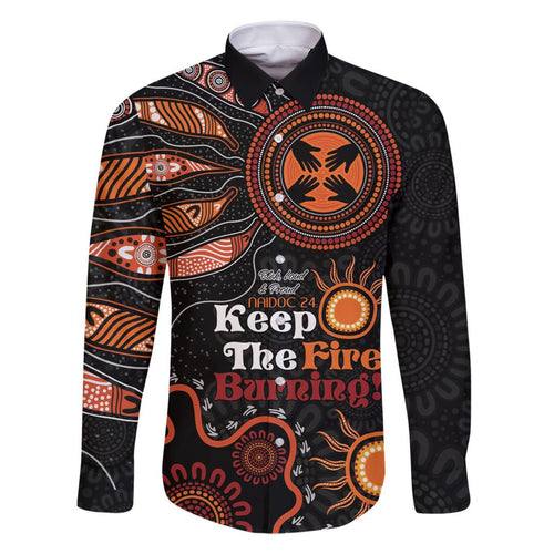 Australia NAIDOC 2024 Family Matching Mermaid Dress and Hawaiian Shirt Keep the Fire Burning Aboriginal Art