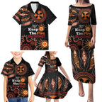 Australia NAIDOC 2024 Family Matching Puletasi and Hawaiian Shirt Keep the Fire Burning Aboriginal Art