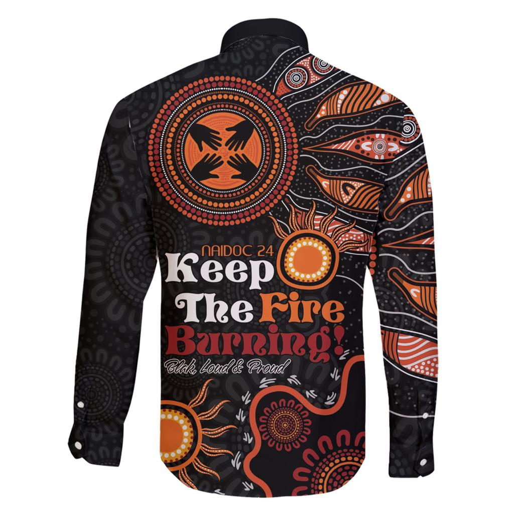 Australia NAIDOC 2024 Family Matching Short Sleeve Bodycon Dress and Hawaiian Shirt Keep the Fire Burning Aboriginal Art