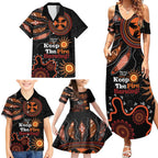 Australia NAIDOC 2024 Family Matching Summer Maxi Dress and Hawaiian Shirt Keep the Fire Burning Aboriginal Art