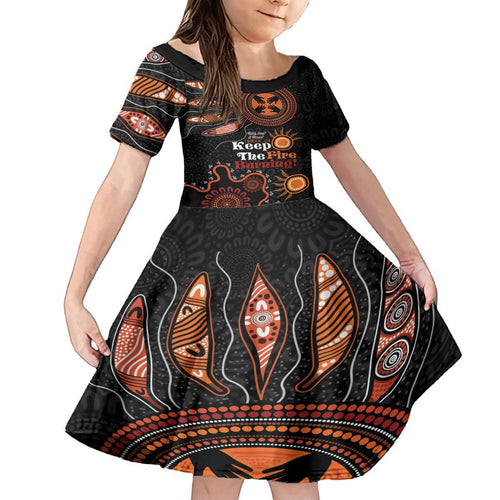 Australia NAIDOC 2024 Family Matching Tank Maxi Dress and Hawaiian Shirt Keep the Fire Burning Aboriginal Art