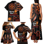 Australia NAIDOC 2024 Family Matching Tank Maxi Dress and Hawaiian Shirt Keep the Fire Burning Aboriginal Art