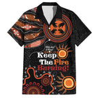 Australia NAIDOC 2024 Family Matching Tank Maxi Dress and Hawaiian Shirt Keep the Fire Burning Aboriginal Art
