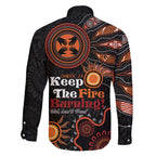 Australia NAIDOC 2024 Family Matching Tank Maxi Dress and Hawaiian Shirt Keep the Fire Burning Aboriginal Art