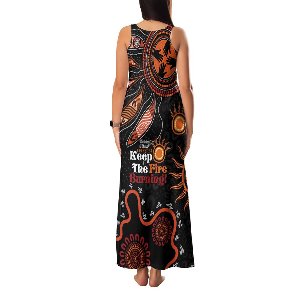 Australia NAIDOC 2024 Family Matching Tank Maxi Dress and Hawaiian Shirt Keep the Fire Burning Aboriginal Art