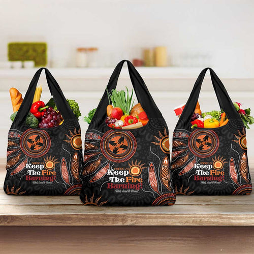 Australia NAIDOC 2024 Grocery Bag Keep the Fire Burning Aboriginal Art