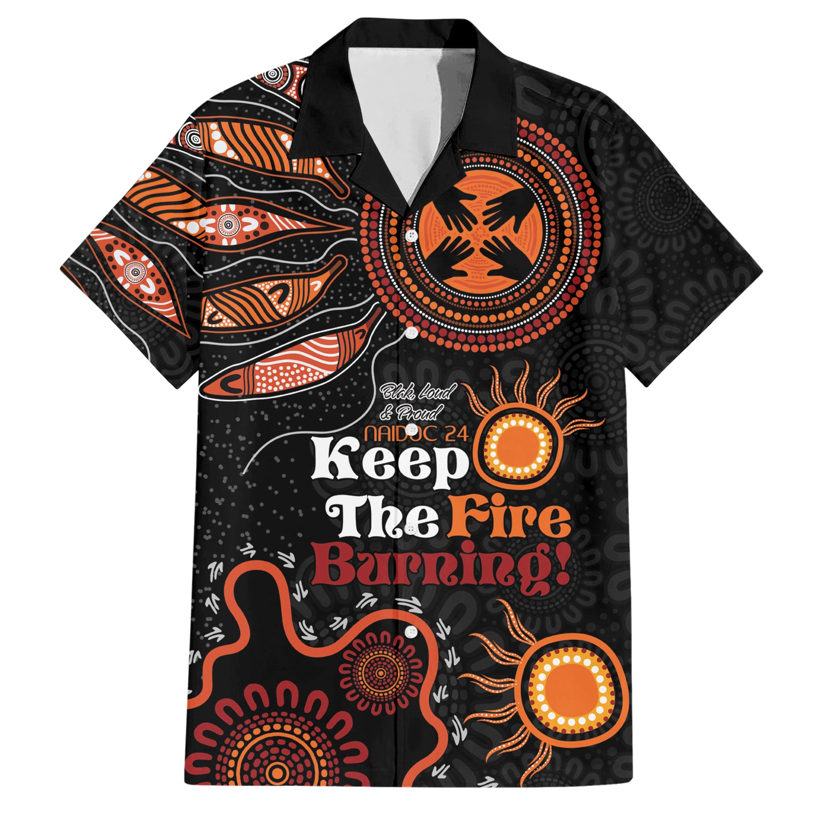 Australia NAIDOC 2024 Hawaiian Shirt Keep the Fire Burning Aboriginal Art