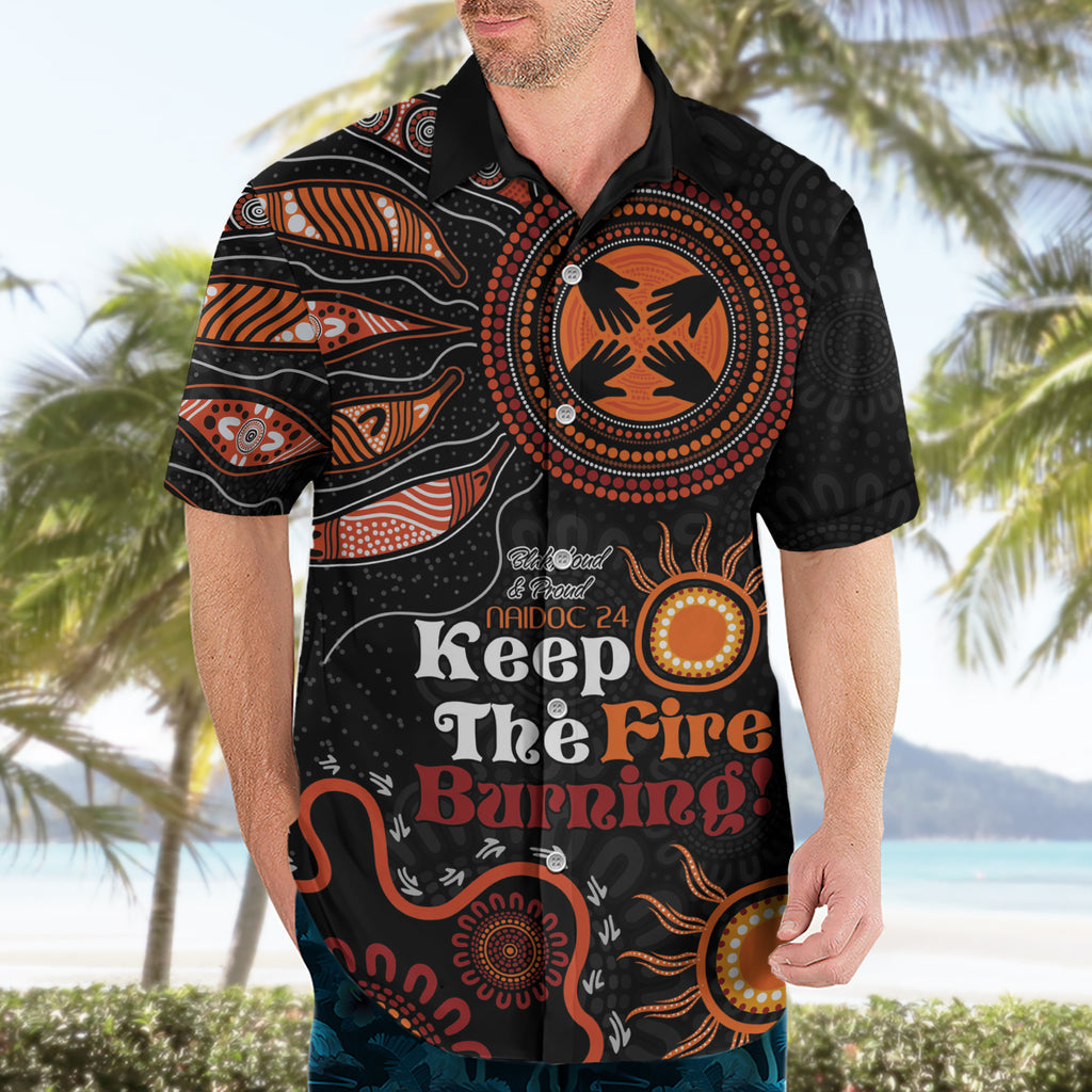 Australia NAIDOC 2024 Hawaiian Shirt Keep the Fire Burning Aboriginal Art