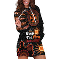 Australia NAIDOC 2024 Hoodie Dress Keep the Fire Burning Aboriginal Art